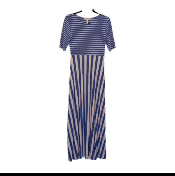 Matida Jane Blue/ White Striped Maxi Dress W/ Pockets Small - Picture 4 of 11
